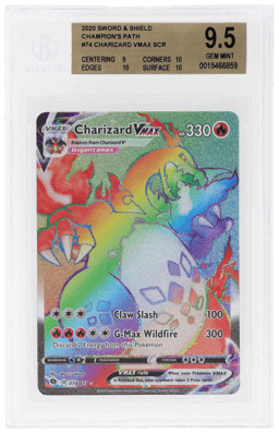 2020 Pokemon Sword and Shield Champion's Path Secret Rare Charizard Vmax #074 BGS 9.5