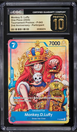 2024 One Piece Promo 2nd Anniversary Participant Monkey D. Luffy #P-043 CGC 10 PRISTINE