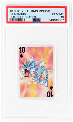 1999 Bicycle Pokemon Mini Playing Cards Red Deck 10 of Spades Gyarados PSA 10