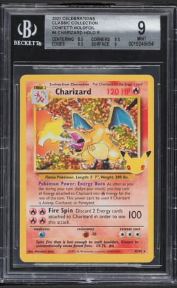2021 Pokemon Sword & Shield Celebrations Classic Confetti Holo Charizard #4 BGS 9 MINT