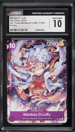 2024 One Piece Promo Starter Deck Purple Alt Art Monkey D. Luffy #P-41 CGC 10 GEM MINT