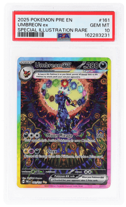 2025 Pokemon Scarlet and Violet Prismatic Evolutions Special Illustration Rare Umbreon Ex #161 PSA 10