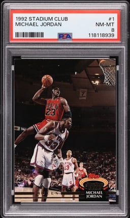 1992 Stadium Club Basketball Michael Jordan #1 PSA 8 NM-MT
