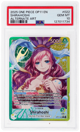 2025 One Piece Fist of Divine Speed Alternate Art Shirahoshi #022 PSA 10