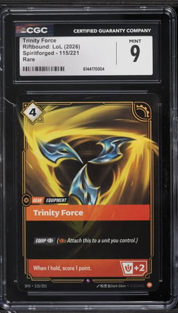 2026 Riftbound League Of Legends Spiritforged Trinity Force #115 CGC 9 MINT