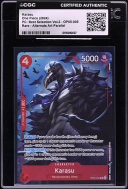 2024 One Piece Japanese Premium Best Selection Volume 2 Alt Art Karasu #OP05-005 CGC AUTH