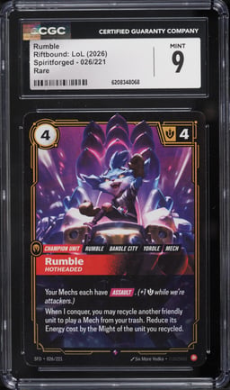 2026 Riftbound League Of Legends LoL Spiritforged Rumble #26 CGC 9 MINT