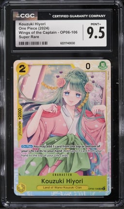 2024 One Piece Premium Booster The Best SR Kouzuki Hiyori #OP06-106 CGC 9.5 MINT+
