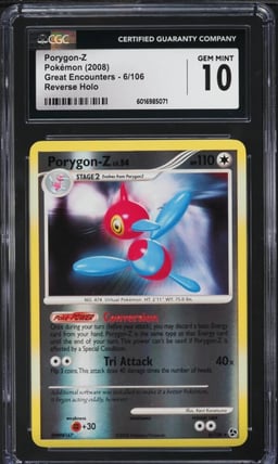 2008 Pokemon Diamond & Pearl Great Encounters Reverse Holo Porygon-Z #6 CGC 10
