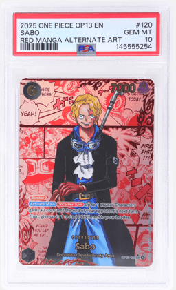 2025 One Piece Carrying On His Will Red Manga Alternate Art Sabo #OP13-120 PSA 10