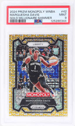 2024 Panini Prizm Monopoly WNBA Gold Millionaire Shimmer Marquesha Davis #42 147/500 PSA 9