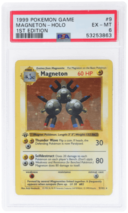 1999 Pokemon Base Set Holo 1st Edition Magneton #9 PSA 6