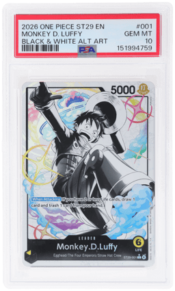 2026 One Piece Starter Deck St29 Egghead Black and White Alternate Art Monkey D. Luffy # ST29001 PSA 10