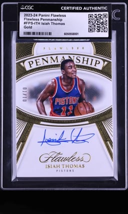 2023 Panini Flawless Penmanship Gold Isiah Thomas AUTO 1/10 #FPS-ITH CGC AUTH