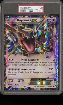 2015 POKEMON XY BLACK STAR PROMOS TAG #XY69 RAYQUAZA EX PSA 9