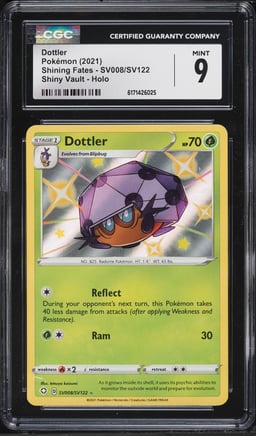 2021 Pokemon Sword & Shield Shining Fates Shiny Dottler #SV008 CGC 9 MINT