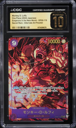 2024 One Piece Japanese Emperors In New World Alt Art Monkey D. Luffy #OP09-119 CGC 10 PRISTINE