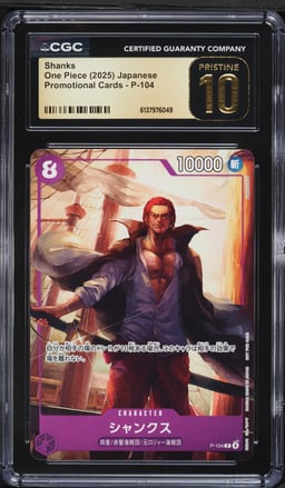 2025 One Piece Japanese Promo Shanks #P-104 CGC 10 PRISTINE