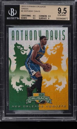 2012 Panini Crusade Green Anthony Davis ROOKIE RC /25 #2 BGS 9.5 GEM MINT