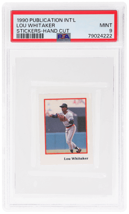 1990 Publication International Stickers Hand Cut Lou Whitaker PSA 9