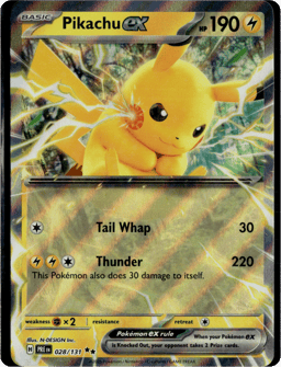 2025 Pikachu ex #28 Prismatic Evolutions