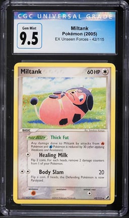 2005 Pokemon EX Unseen Forces Miltank #42 CGC 9.5 GEM MINT