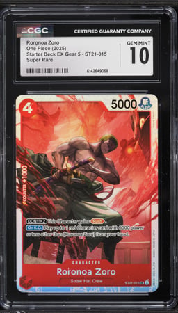 2025 One Piece Starter Deck EX Gear 5 SR Roronoa Zoro #ST21-015 CGC 10 GEM MINT