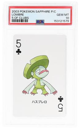 2003 Pokemon Sapphire Version Playing Cards 5 of Clubs Lombre PSA 10