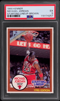 1990 Kenner Starting Lineup Brown Border Michael Jordan PSA 5