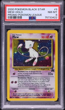 2000 Pokemon League Black Star Promo Holo Mew #9 PSA 8 NM-MT
