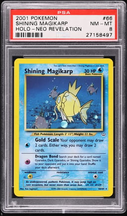 2001 Pokemon Neo Revelation Holo Shining Magikarp #66 PSA 8 NM-MT