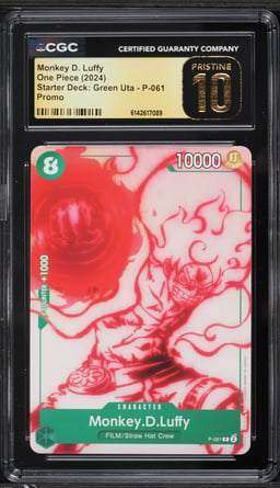 2024 One Piece Starter Deck Green Uta Monkey D. Luffy #P-061 CGC 10 PRISTINE