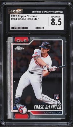 2026 Topps Chrome Chase DeLauter ROOKIE #284 CGC 8.5 NM-MT+