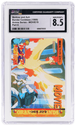1999 Pokemon Carddass Anime Series Japanese Part 6 Ash/Moltres #MOVIE19 CGC 8.5