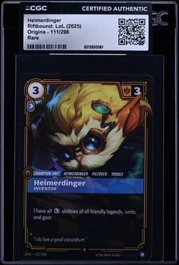 2025 Riftbound League Of Legends LoL Origins Heimerdinger #111 CGC AUTH