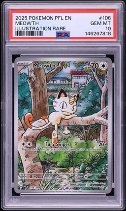 2025 Pokemon Mega Evolution Phantasmal Flames IR Meowth #106 PSA 10 GEM MINT