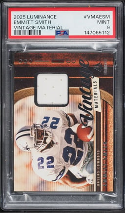 2025 Panini Luminance Vintage Emmitt Smith PATCH #VMA-ESM PSA 9 MINT