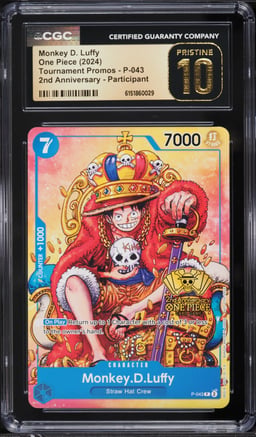 2024 One Piece Promo 2nd Anniversary Participant Monkey D. Luffy #P-043 CGC 10 PRISTINE