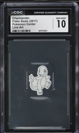 2017 Pokemon Center Flake Seals Line Art Charmander CGC 10 GEM MINT