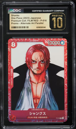 2023 One Piece Japanese Premium Film Red Alt Art Shanks #P-016 CGC 10 PRISTINE