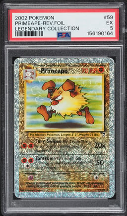 2002 Pokemon Legendary Collection Reverse Holo Primeape #59 PSA 5 EX