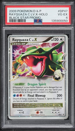 2009 Pokemon Diamond & Pearl Black Star Promo Holo Rayquaza C LV.X PSA 4 VGEX