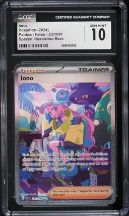 2024 Pokemon Scarlet & Violet Paldean Fates SIR Iono #237 CGC 10 GEM MINT