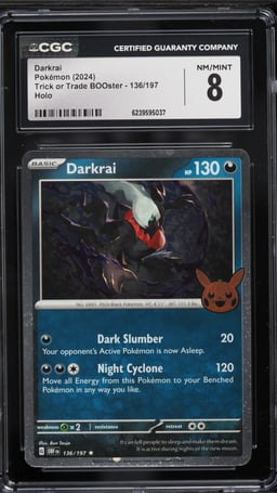 2024 Pokemon SV Trick Or Trade BOOster Holo Darkrai #136 CGC 8 NM-MT