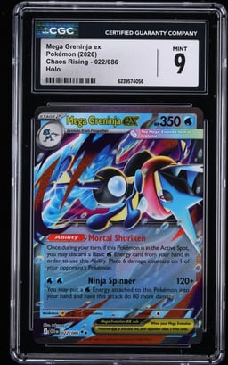 2026 Pokemon Mega Evolution Chaos Rising Holo Mega Greninja Ex #22 CGC 9 MINT