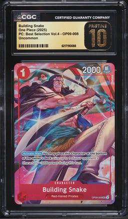 2025 One Piece Premium Best Selection Vol. 4 Building Alt Art Building Snake #OP09-008 CGC 10