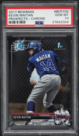 2017 Bowman Chrome Kevin Maitan PROSPECT #BCP100 PSA 10 GEM MINT