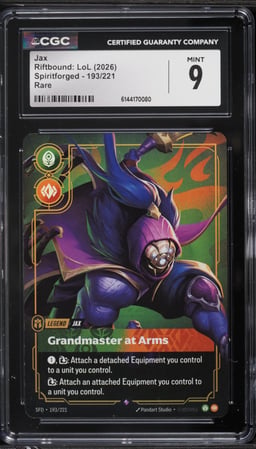 2026 Riftbound League Of Legends Spiritforged Jax #193 CGC 9 MINT