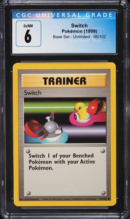 1999 Pokemon Base Set Switch #95 CGC 6 EXMT