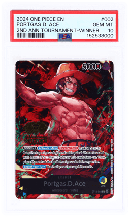 2024 One Piece Tournament Promo 2nd Anniversary Winner Portgas.D.Ace #ST13-002 PSA 10